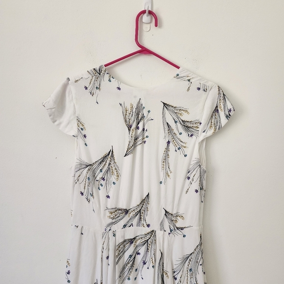 Free People Printed Retro Midi Dress Size 10 - Picture 13 of 16